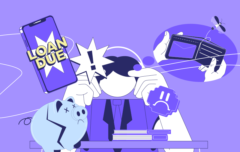 man looking worried over possible loan default