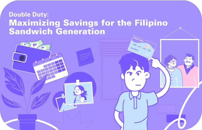 Man thinking hard about how to save money as part of the sandwich generation