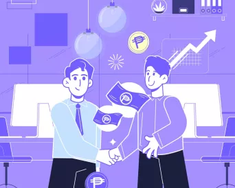 a loan applicant and a lender shaking hands representing a cash loan approval