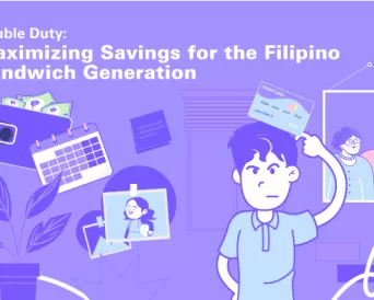 Man thinking hard about how to save money as part of the sandwich generation