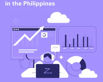 man thinking while looking up at charts representing loan statistics in the Philippines]