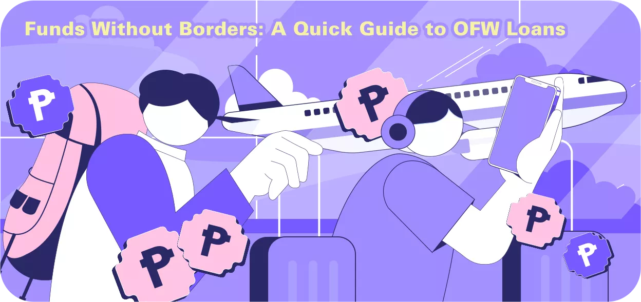 Person taking out an OFW loan online while in an airport