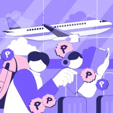 Person taking out an OFW loan online while in an airport